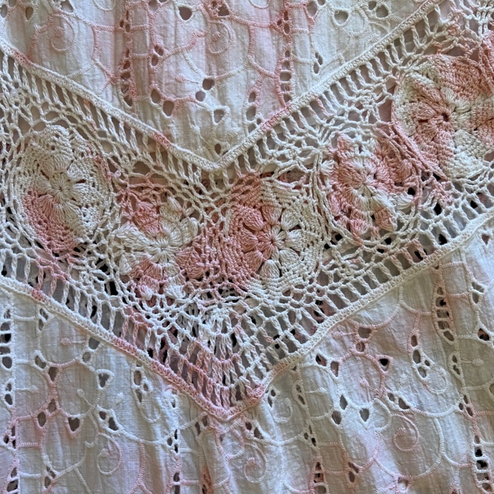 LoveShackFancy Garcelle tie-dyed crochet and broderie midi/maxi skirt size 2 - Picture 13 of 16